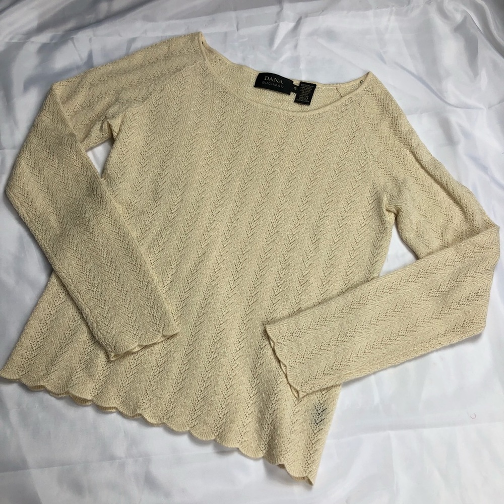 Dana Buchman Cream Soft Merino Wool Sweater SZ M